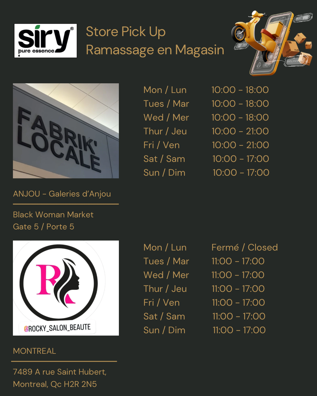 Store Pick up / Ramassage en magasin